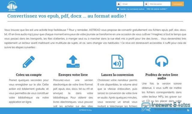 Astread : convertir vos ebooks et documents en livres audio