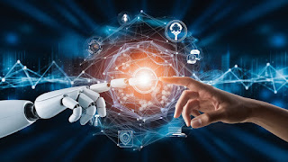 Machine learning Hands of robot and human touching, ai picture, ai generated, ai images, ai nature image, ai background, ai wallpaper, artificial intelligence, ai creation, best ai images, ai wallpaper, digital art images, ai screensaver, ai picture, ai image design