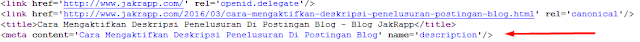 Cara Mengaktifkan Deskripsi Penelusuran Di Postingan Blog