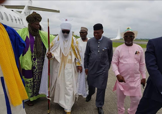  Photos: Emir Sanusi Arrives Akwa Ibom State On A Solidarity Visit To Governor Udom Emmanuel