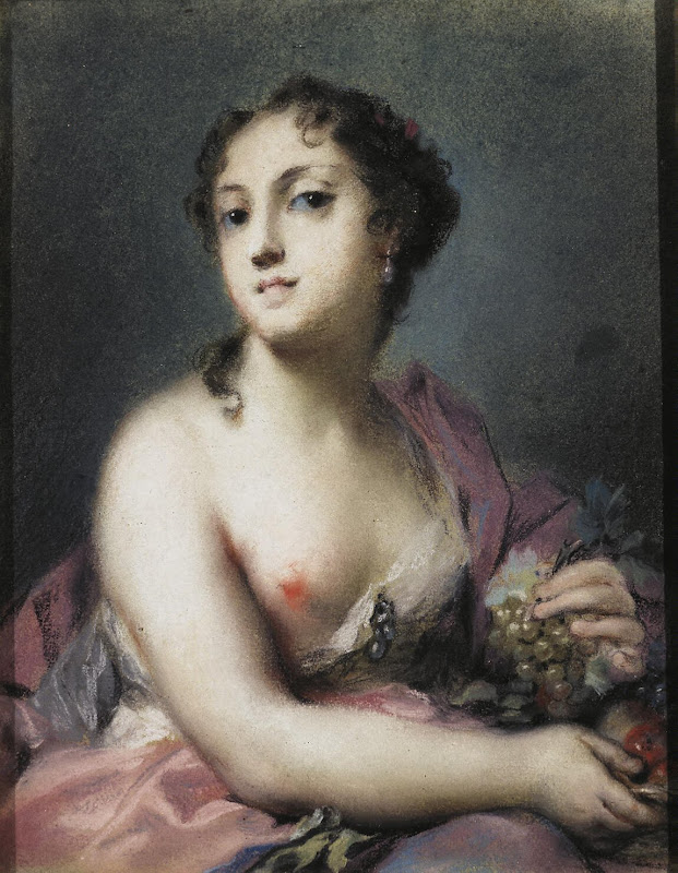 Autumn by Rosalba Carriera - Mythology Drawings from Hermitage Museum