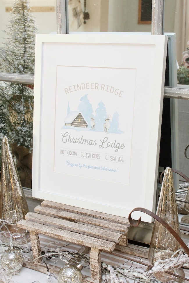 Reindeer Ridge Christmas Lodge Printable by Clean and Sentsible featured at Pieced Pastimes