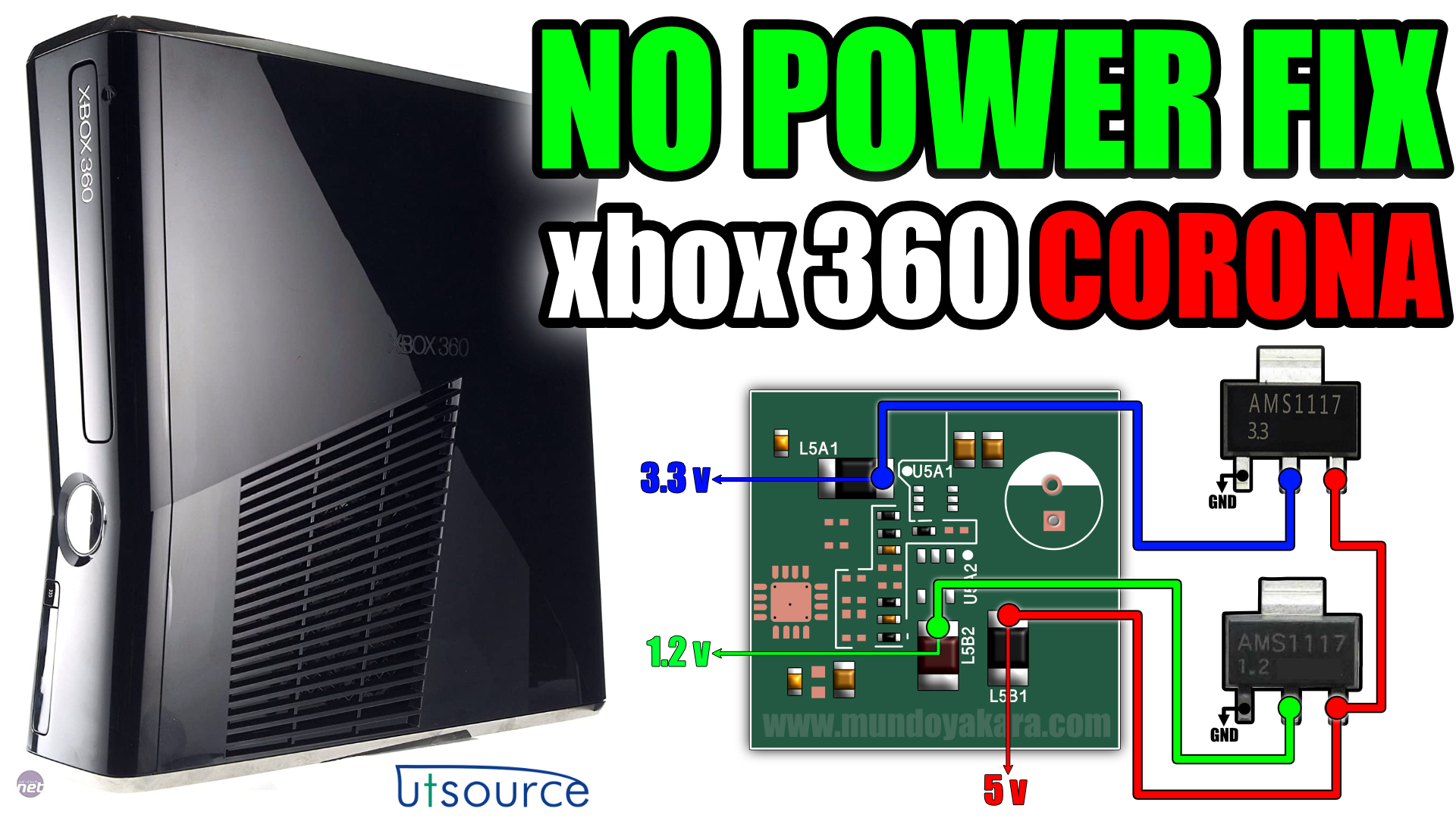MOD de control XBOX 360, RECARGABLE bateria de litio - UTSOURCE 