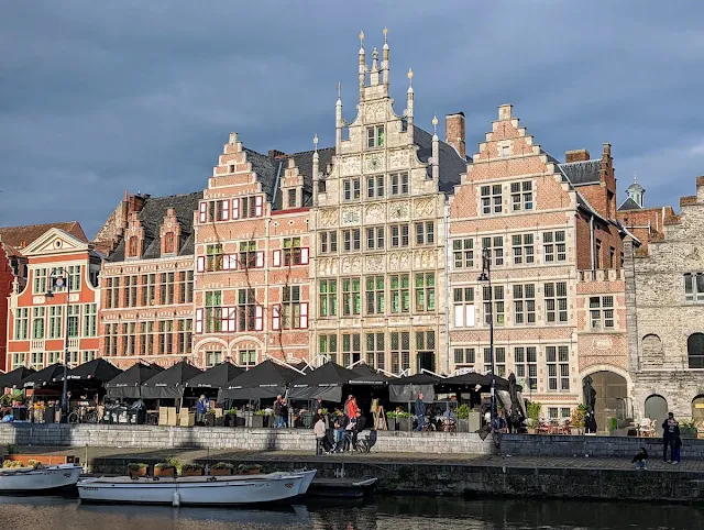 Ghent Itinerary: Step-gabled buildings during golden hour