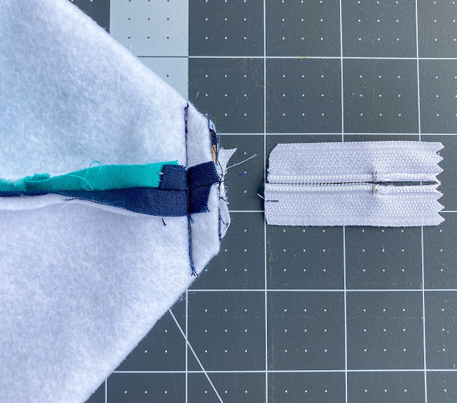 trim the zipper - how to make a boxed corner zipper pouch