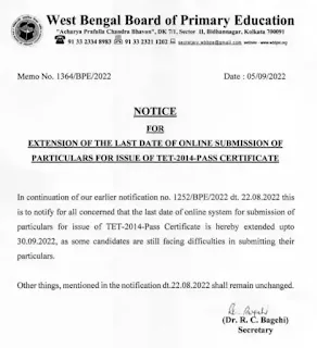 Primary TET Certificate notification