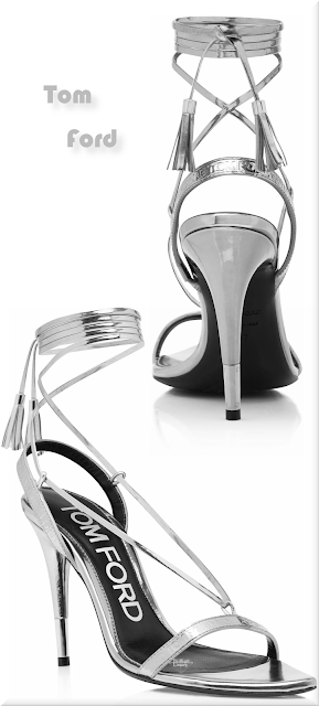 ♦Tom Ford silver mirror leather crystal stones pointy jewel sandal #tomford #shoes #silver #brilliantluxury