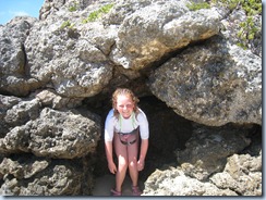 Delaina in cave on Tintemarre