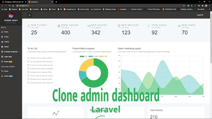 Clone admin dashboard using Laravel