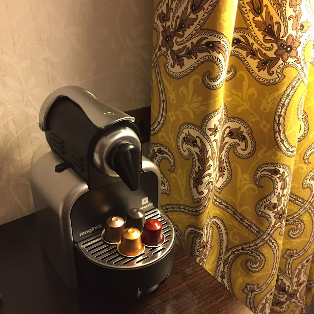 Coffee making facilities in The Newark Suite at Thoresby Hall, Nottinghamshire 