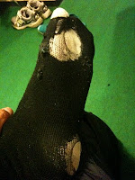 This is what happened to your sock when you walked more than 20km a day!