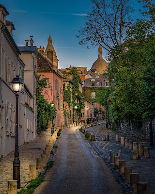 Paris Montmartre France City Travel Night Street