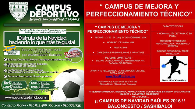 Campus de Navidad el Paúles y del Gurutzeta