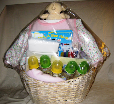 Personalized Baby Gift Baskets on Large Baby Shower Gift Basket Back View Custom Hello Kitty Basket