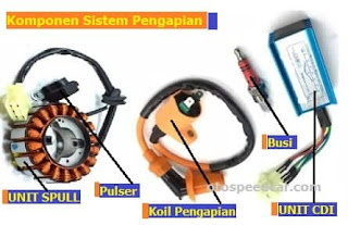 komponen sistem pengapian sepeda motor