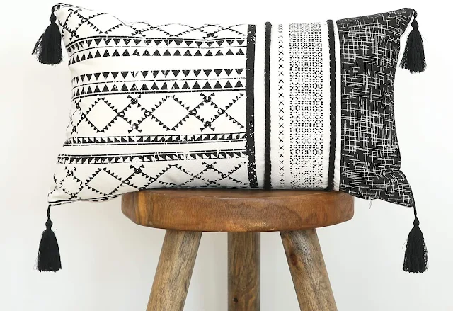 black and white modern pillow cover