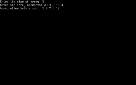 C++ Program to sort an Array by using Bubble sort