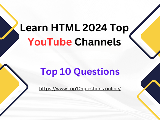 Learn HTML 2024 Top YouTube Channels