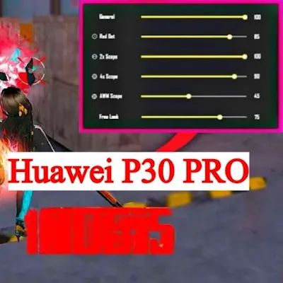 أفضل إعدادات الحساسية و الهيدشوت فري فاير Free fire هواوي Huawei P30 PRO