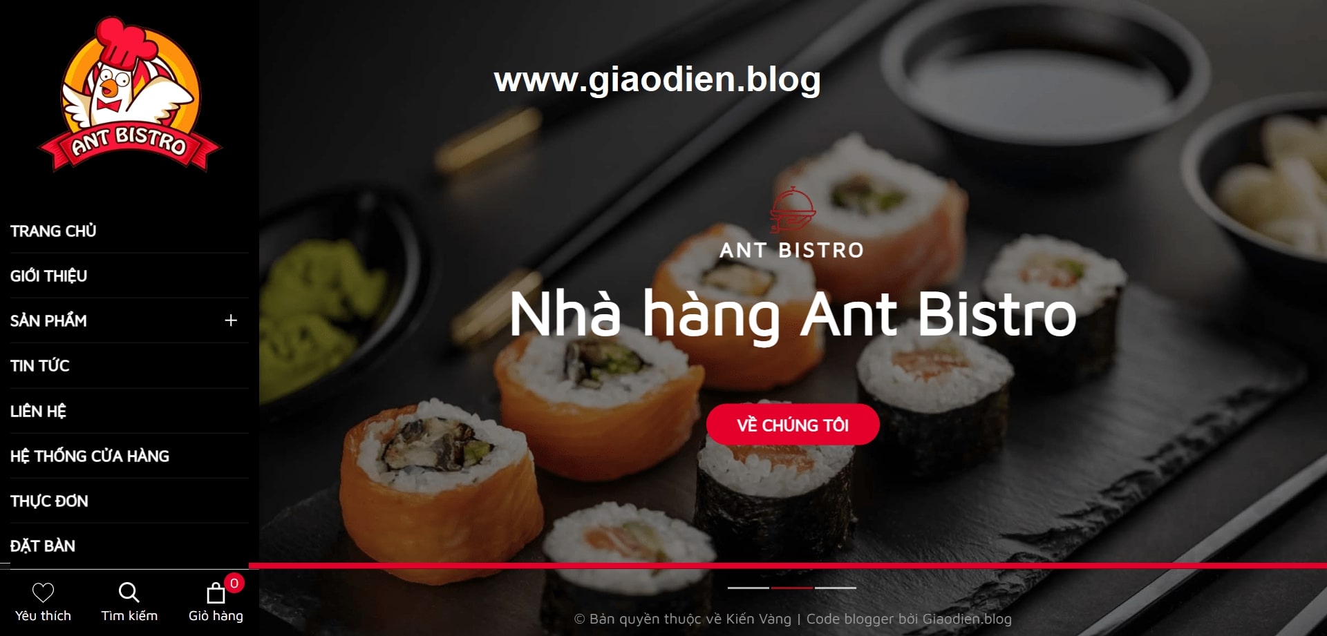 Template blogspot nhà hàng ẩm thực