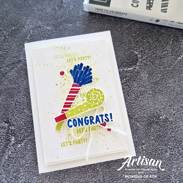 Stampin met Monique, Year to Celebrate, zelfgemaakte kaart, stempelset, Stampin' Up!