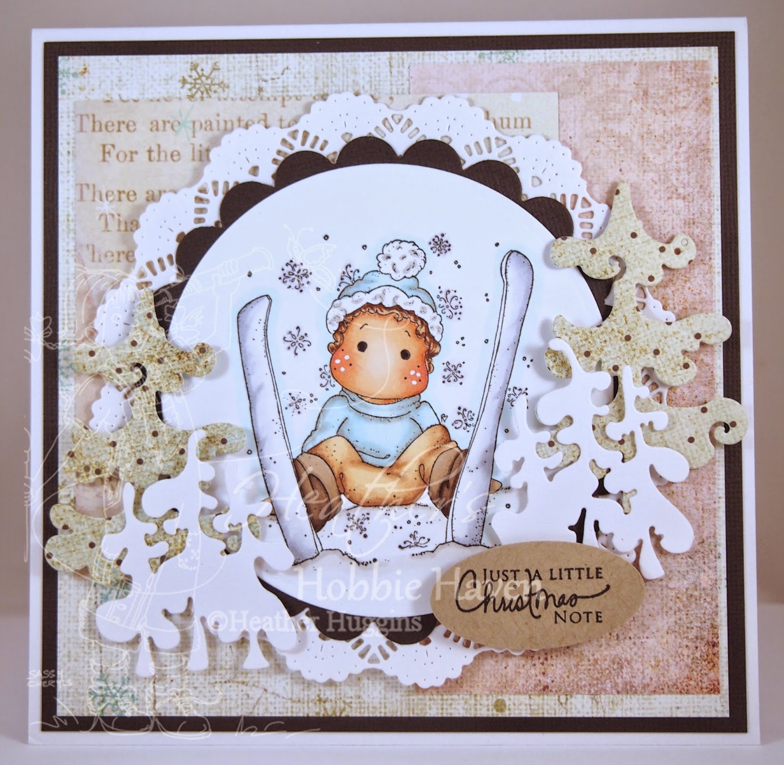 Heather's Hobbie Haven - Ski Edwin with Snowflakes Card Kit