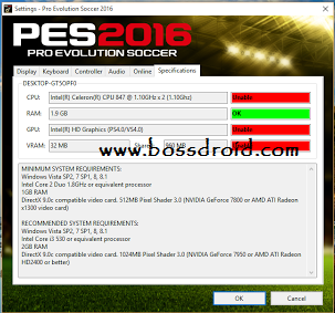 Cara Memperbaiki VRAM dan GPU Unable PES 2016 (Tidak Terdeteksi)