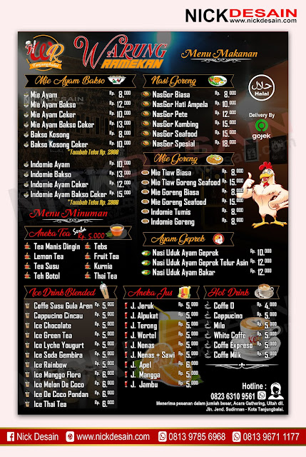 Contoh Desain  List Menu  Buku Menu  Daftar Menu  Warung 