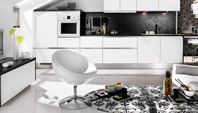 Modern French Black and White Kitchen