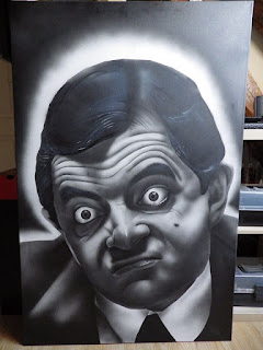 Mr Bean Graffiti Airbrush on Canvas
