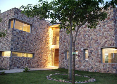 Stone wall of home design