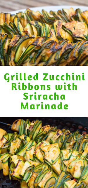 Grilled Zucchini Ribbons with Sriracha Marinade