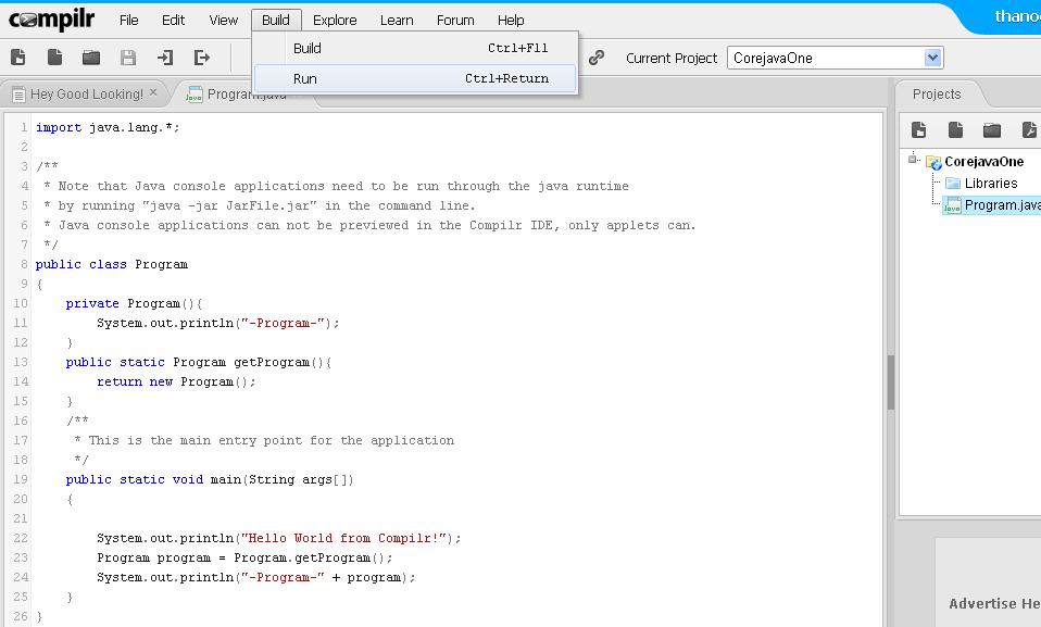 Java Developer Temple Online Java Simple Editor