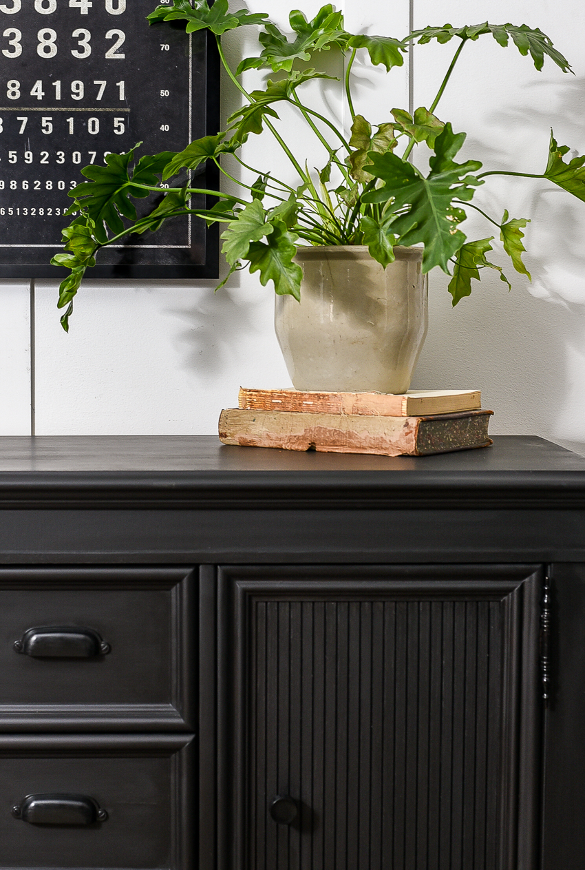 black modern sideboard. makeover