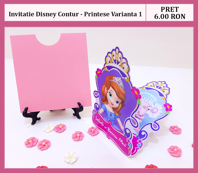 invitatii botez contur Printese