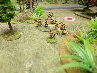 Japanese infantry move from their ambush positions