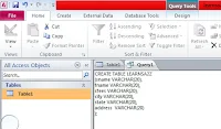 how to create table from sql queries in ms access in hindi , commands used in SQL , create table