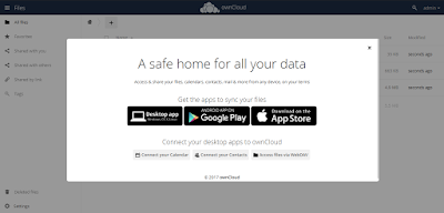 Tampilan Dashbor Owncloud