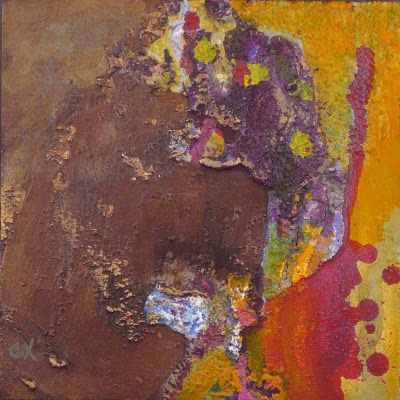 Connie Kleinjans fine art, No Sir, 8x8, mixed media on board