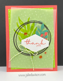 Stampin' Up! Artfully Layered Card with Lovely Layers Vellum & Parakeet Party ~ www.juliedavison.com #stampinup