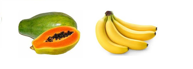 Bananas and papaya