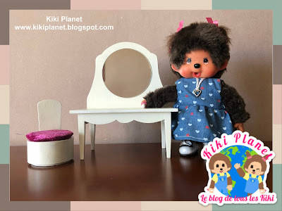 kiki monchhichi handmade miniature furniture coiffeuse dressing table doll poupée