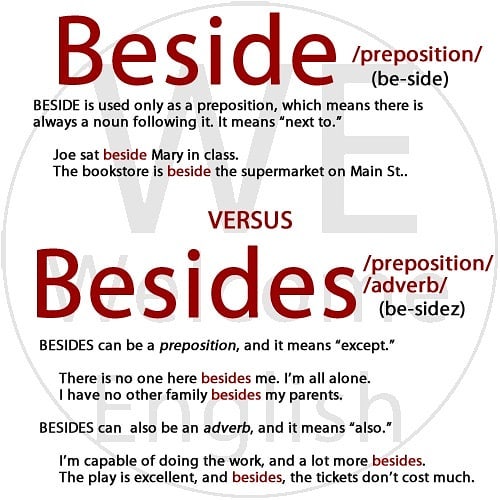 Beside And Besides in English