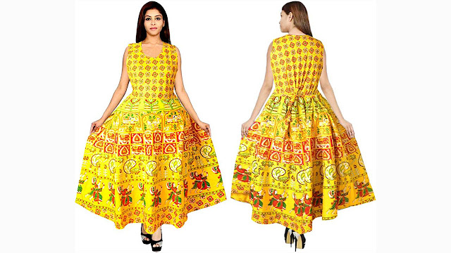 JWF Women's Maxi Yellow Dress -horz