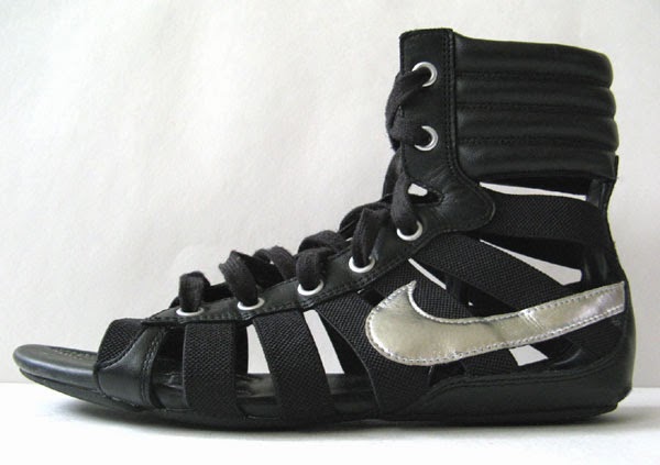 CoachShoes: NIKE BLACK LEATHER GLADIATOR SANDALS WOMENS SIZE 8