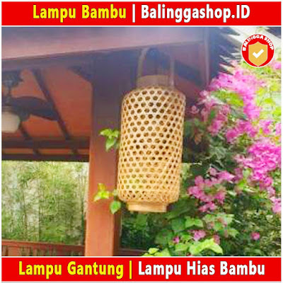 Lampu Bambu Gantung Model Toples Panjang