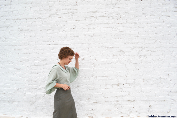 Flashback Summer: Trying Out Thred Up - vintage sea foam silk blouse