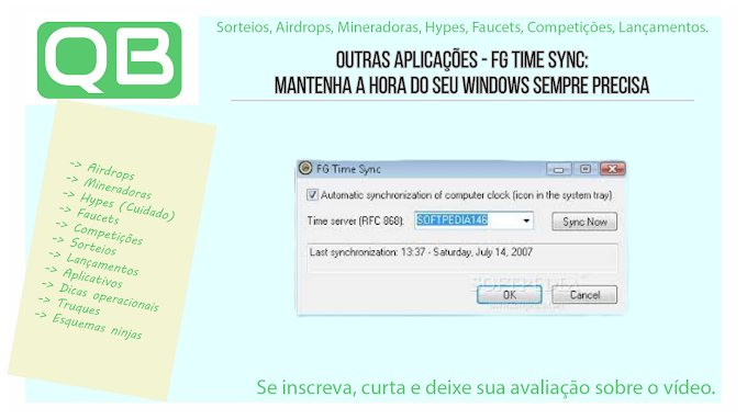 Outras aplicações - FG Time Sync - Atualiza a hora do seu Windows