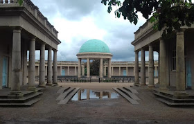 The pavilion and bandstand at Eaton Park in Norwich