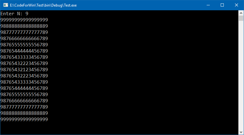 C program to print number pattern